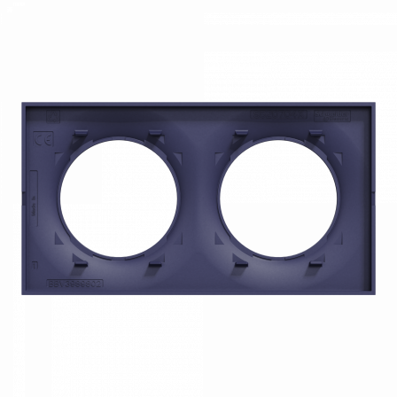 Odace Styl -  plaque 2 postes horizontaux ou verticaux entraxe 71mm bleu cobalt