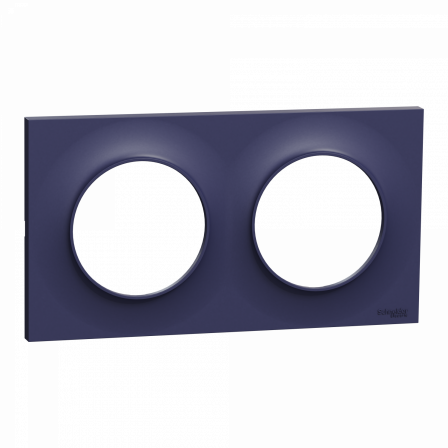 Odace Styl -  plaque 2 postes horizontaux ou verticaux entraxe 71mm bleu cobalt
