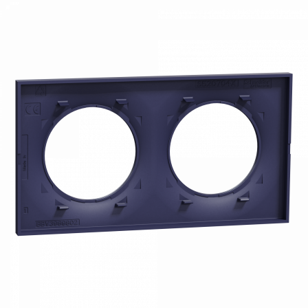 Odace Styl -  plaque 2 postes horizontaux ou verticaux entraxe 71mm bleu cobalt