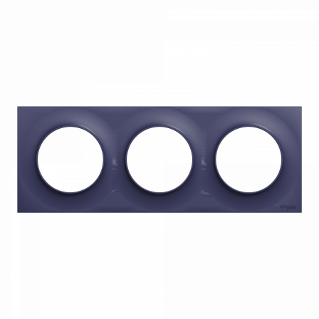 Odace Styl -  plaque 3 postes horizontaux ou verticaux entraxe 71mm bleu cobalt