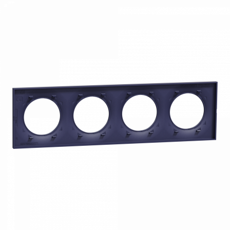 Odace Styl -  plaque 4 postes horizontaux ou verticaux entraxe 71mm bleu cobalt