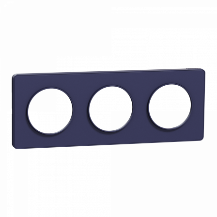Odace Touch - plaque 3 postes horizontaux ou verticaux 71mm bleu cobalt