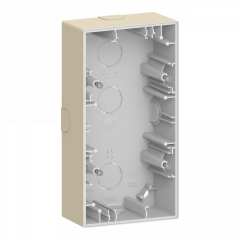 D-Life - boite pour montage saillie - blanc sable - 2 postes