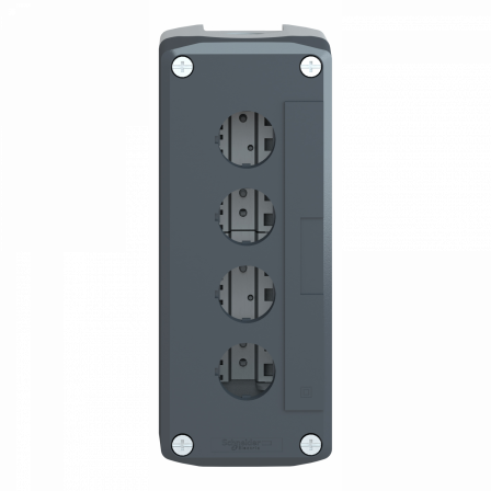 Harmony XAL - boite 4 trous Ø22 - couv gris foncé - fond gris clair - UL/CSA