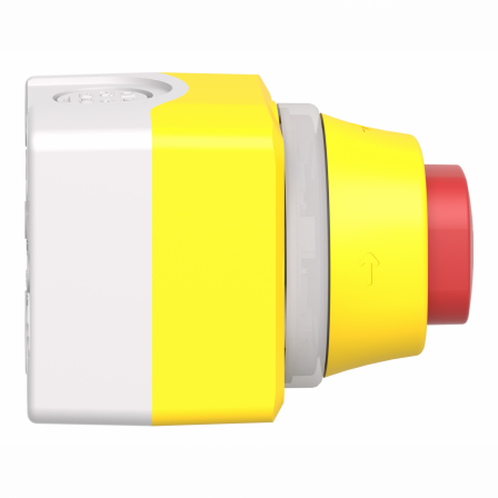 Harmony XAL - boite arrêt urgence avec anneau lumin - blanc rouge - 1O+1F - 24V