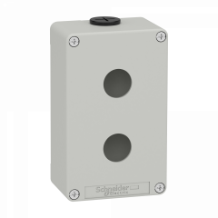 Boite métal vide grise - M20 x2 - 2 trous 22 mm - 80x130x51,5 mm - UL cULus