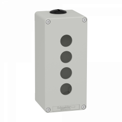 Boite métal vide grise - M25 x2 - 4 trous 22 mm - 80x175x77 mm