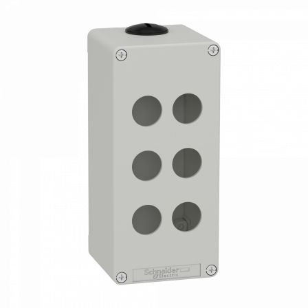 Boite métal vide grise - M25 x2 - 6 trous 22 mm - 80x175x77 mm