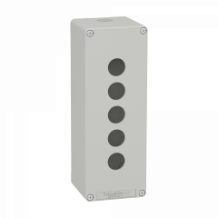 Boite métal vide grise - M25 x1 - 5 trous 22 mm - 80x220x77 mm