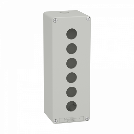 Boite métal vide grise - M25 x1 - 6 trous 22 mm - 80x220x77 mm