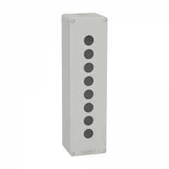 Boite métal vide grise - M32 x1 - 8 trous 22 mm - 85x310x77 mm