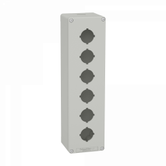 Boite métal vide grise - M32 x1 - 6 trous 30 mm - 85x310x77 mm