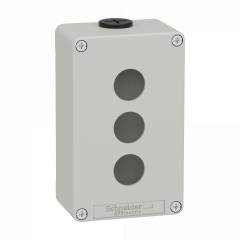 Boite métal vide grise - M20 x2 - 3 trous 22 mm - 80x130x51,5 mm - UL cULus