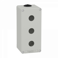 Boite métal vide grise - M25 x2 - 3 trous 22 mm - 80x175x77 mm