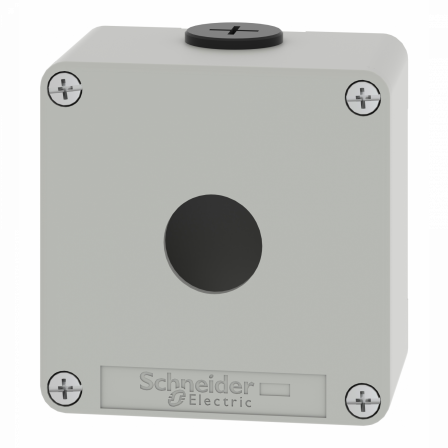 Boite métal vide grise - M20 x2 - 1 trou 22 mm - 80x80x51,5 mm - UL cULus