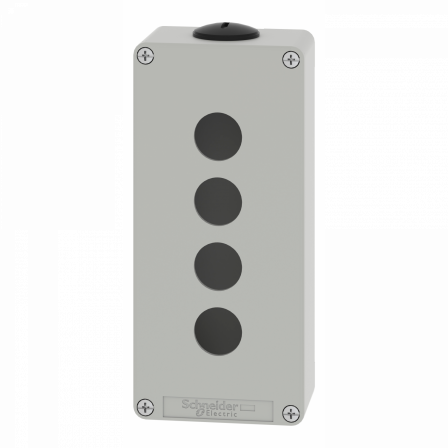 Boite métal vide grise - M25 x2 - 4 trous 22 mm - 80x175x51,5 mm