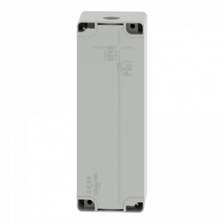 Boite métal vide grise - M25 x1 - 6 trous 22 mm - 80x220x77 mm