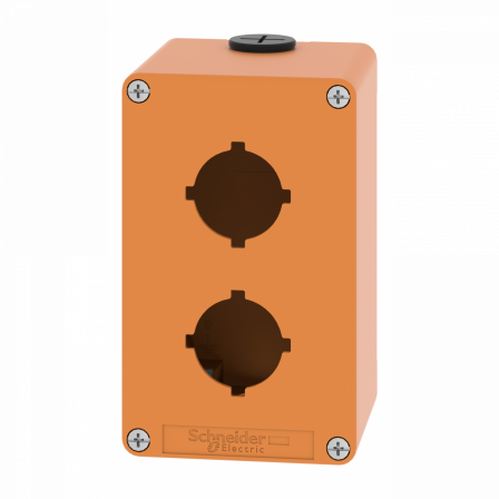 Boite métal vide orange - M20 x2 - 2 trous 30 mm - 80x130x77 mm - UL cULus