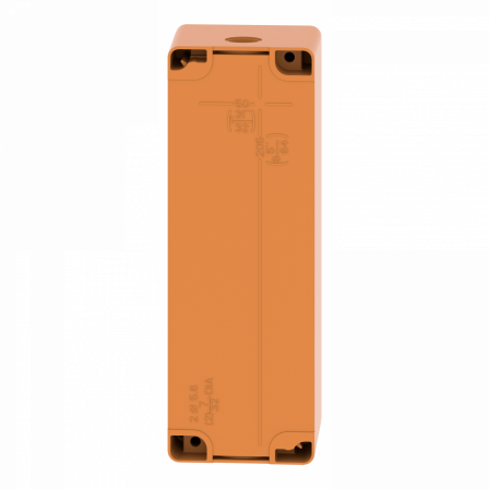 Boite métal vide orange - M25 x1 - 6 trous 22 mm - 80x220x77 mm