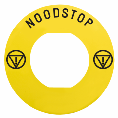 Harmony - étiquette plate - jaune - 'NOODSTOP' - Ø60 - pour ZBZ1605
