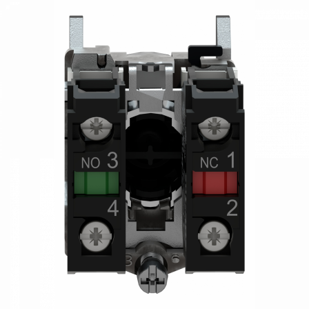 Harmony XB4 - bouton poussoir à impulsion - Ø22 - noir - 1O+1F - vis étrier