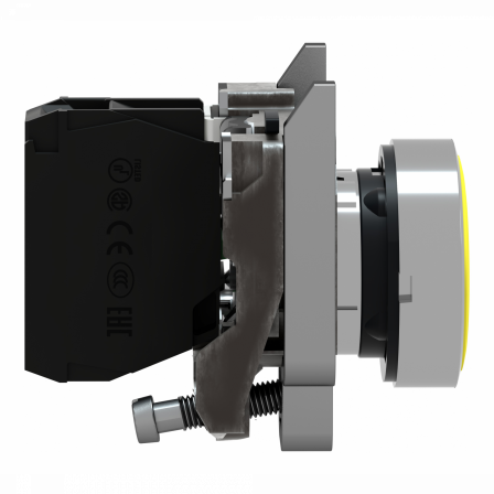Harmony XB4 - bouton poussoir à impulsion - Ø22 - jaune - 1F - vis étrier
