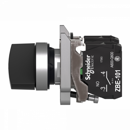 Harmony XB4 - bouton tournant manette Atx - Ø22 - 2 pos fix - noir - 1O+1F - vis