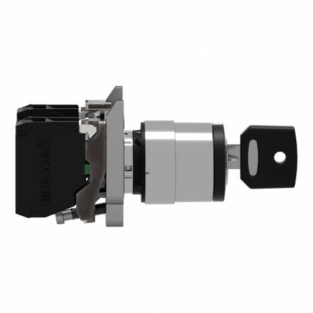 Harmony XB4 - bouton à clé 455 - Ø22 - 3 pos fix - retr GCD - 2F - vis