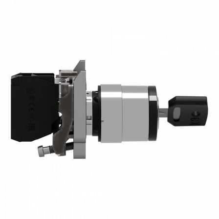 Harmony XB4 - bouton à clé 455 - Ø22 - 2 pos fix - retr G - 1F - vis étrier