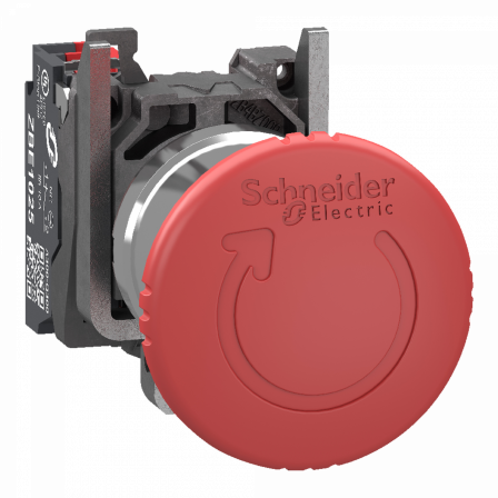 Harmony XB4 - bouton arrêt urgence - Ø40 - pousser tourn - rouge - 1O - Push In