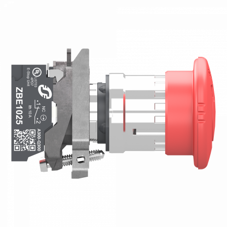 Harmony XB4 - bouton arrêt urgence - Ø40 - pousser tourn - rouge - 1O - Push In
