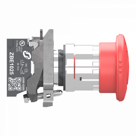 Harmony XB4 - bouton arrêt urgence - Ø40 - pousser tourn - 2O+1F - Push In