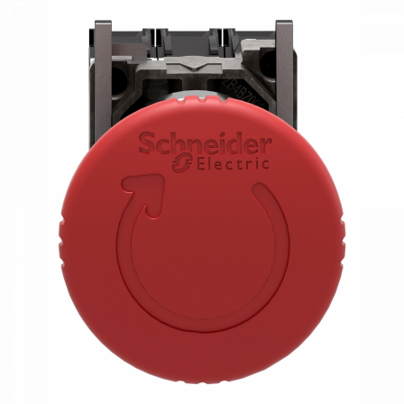 Harmony XB4 - bouton arrêt urgence - Ø40 - pousser tourn - rouge - 2O+1F - vis