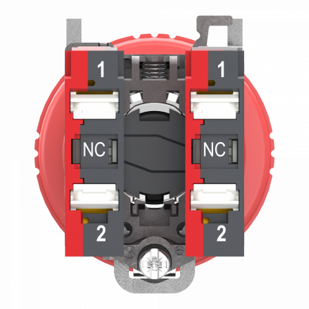 Harmony XB4 - bouton arrêt urgence - Ø40 - pousser tourn - rouge - 2O - Push In