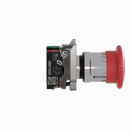 Harmony XB4 - arrêt urgence - Ø40 - pousser tourner - rouge - 1O+1F - push in