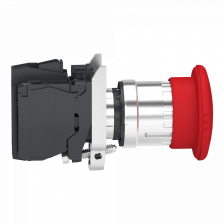 Harmony XB4 -  arrêt urgence - Ø40 - pousser tourner  - 1O +1O avec surveillance