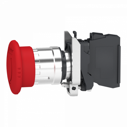 Harmony XB4 -  arrêt urgence - Ø40 - pousser tourner  - 1O +1O avec surveillance