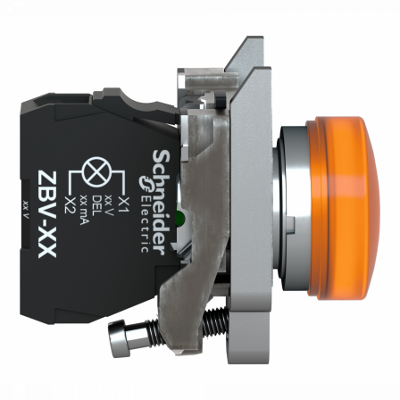 Harmony XB4 - BP lumineux DEL - flush - orange - 1O+1F - 230V - vis étrier
