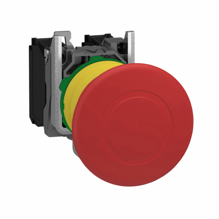 Harmony XB5 - arrêt urgence - Ø40 - pousser tirer - rouge - 1O+1F - vis étrier
