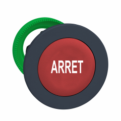 Harmony XB5 - tête bouton poussoir à impulsion - flush - 'ARRET ' - rouge