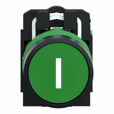 Harmony XB5 - bouton poussoir impulsion - Ø22 - marqué - vert - 1F - vis étrier