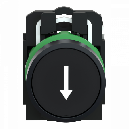 Harmony XB5 - bouton poussoir à impulsion - Ø22 - marqué - noir - 1F - vis