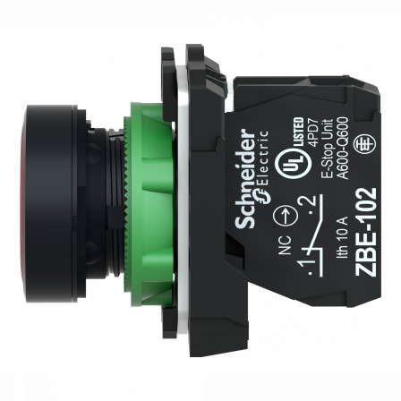 Harmony XB5 - bouton poussoir à impulsion - Ø22 - rouge - 1O - vis étrier