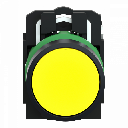 Harmony XB5 - bouton poussoir à impulsion - Ø22 - jaune - 1F - vis étrier