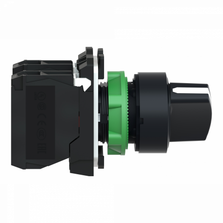 Harmony XB5 - bouton tournant manette - Ø22 - 2 pos fix - noir - 1O+1F - vis étr