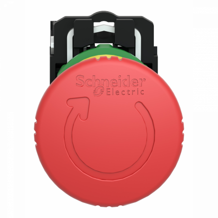 Harmony XB5 - bouton arrêt urgence - Ø40 - pousser tourner - rouge - 1O - vis