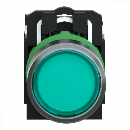 Harmony bt-pous lumineux vert Ø22 - impulsion - <=250 V - 1O+1F