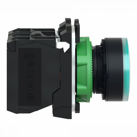 Harmony bt-pous lumineux vert Ø22 - impulsion - <=250 V - 1O+1F