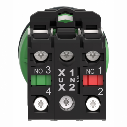 Harmony XB5 - BP lumineux DEL - flush - rouge - 1O+1F - 110V - vis étrier
