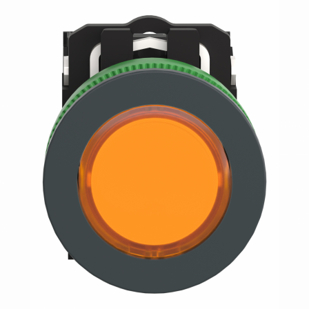 Harmony XB5 - BP lumineux DEL - flush - orange - 1O+1F - 24V - vis étrier